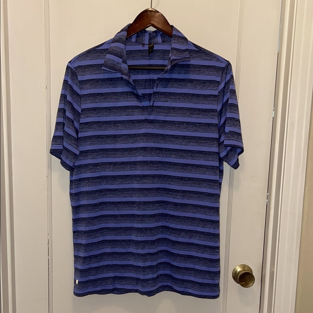 [adidas] Men’s Two-Color Striped Polo Shirt